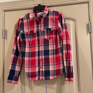 Aeropostale ladies medium plaid long sleeved shirt